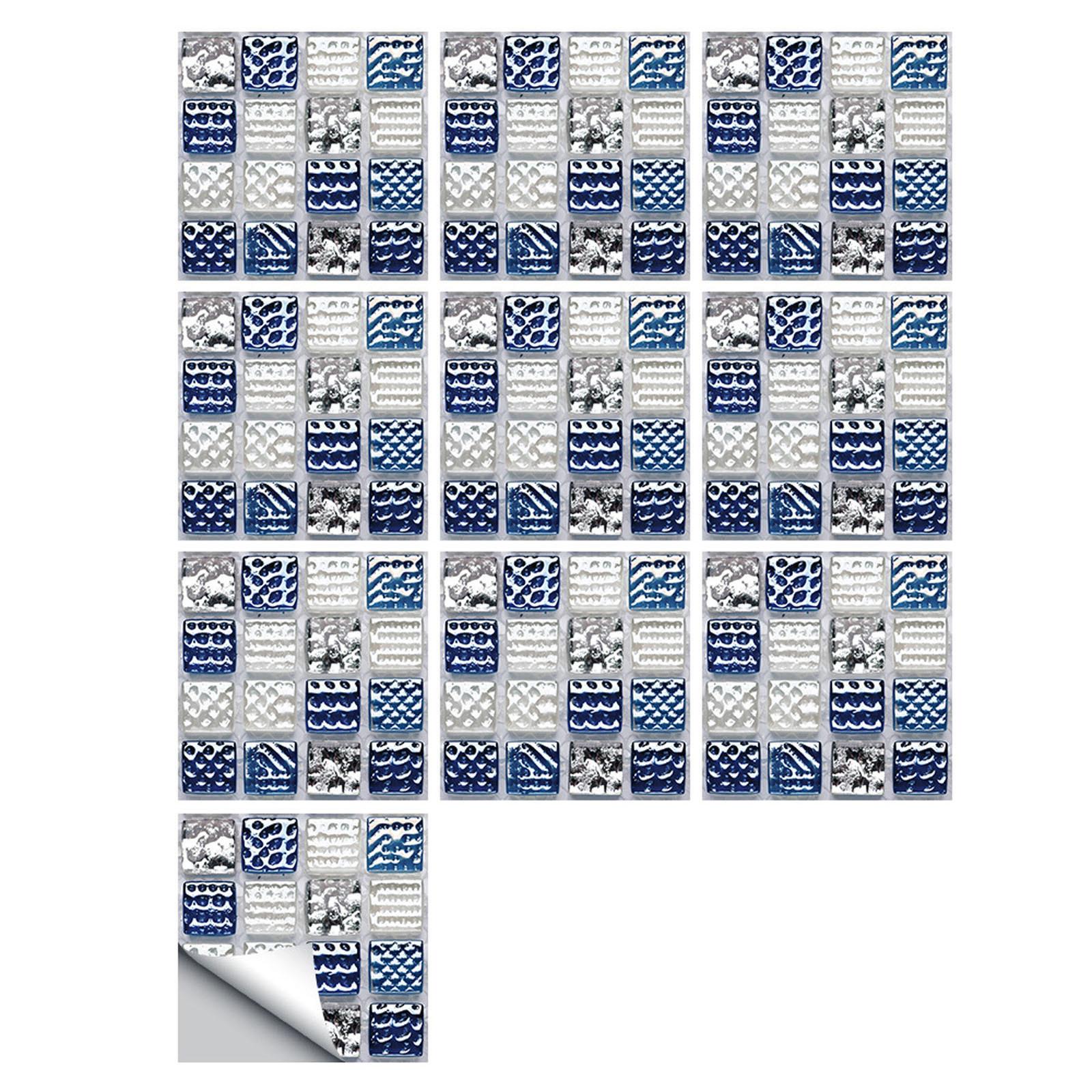 

1 комплект, 10 шт., самоклеящаяся плитка, 3D наклейка, наклейка на стену для кухни, ванной комнаты, украшение One Size