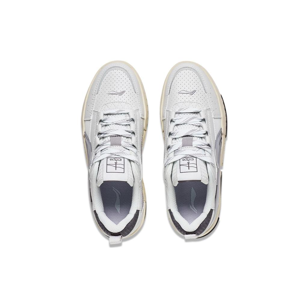 Li-Ning Comfortable Versatile Non-Slip Wear-Resistant Low-Top Casual Shoes Women sneakers White Gray AGCT136-4