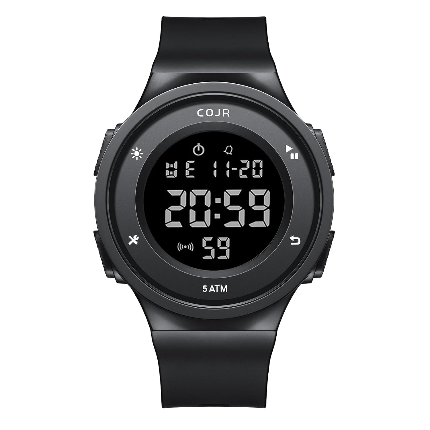 COJR Mens Wristwatch Digital Running Watch 50 Meter Waterproof Multifunctional Sports Date Day Alarm Stopwatch LED Display Simple Outdoor Stylish I)