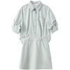 BETU Women's Faux Two-Piece Lapel Short-Sleeve Dress