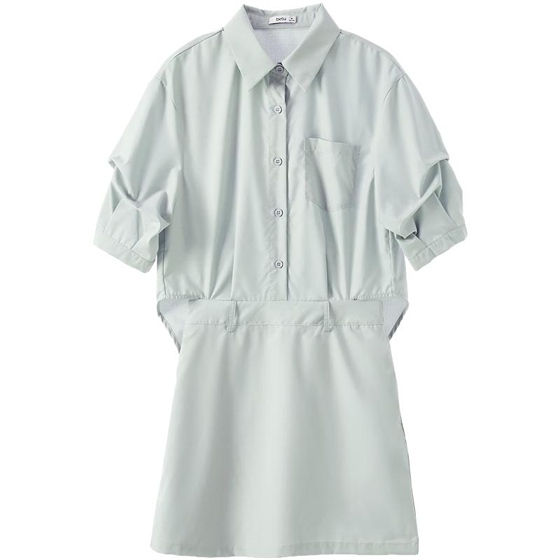 BETU Women's Faux Two-Piece Lapel Short-Sleeve Dress