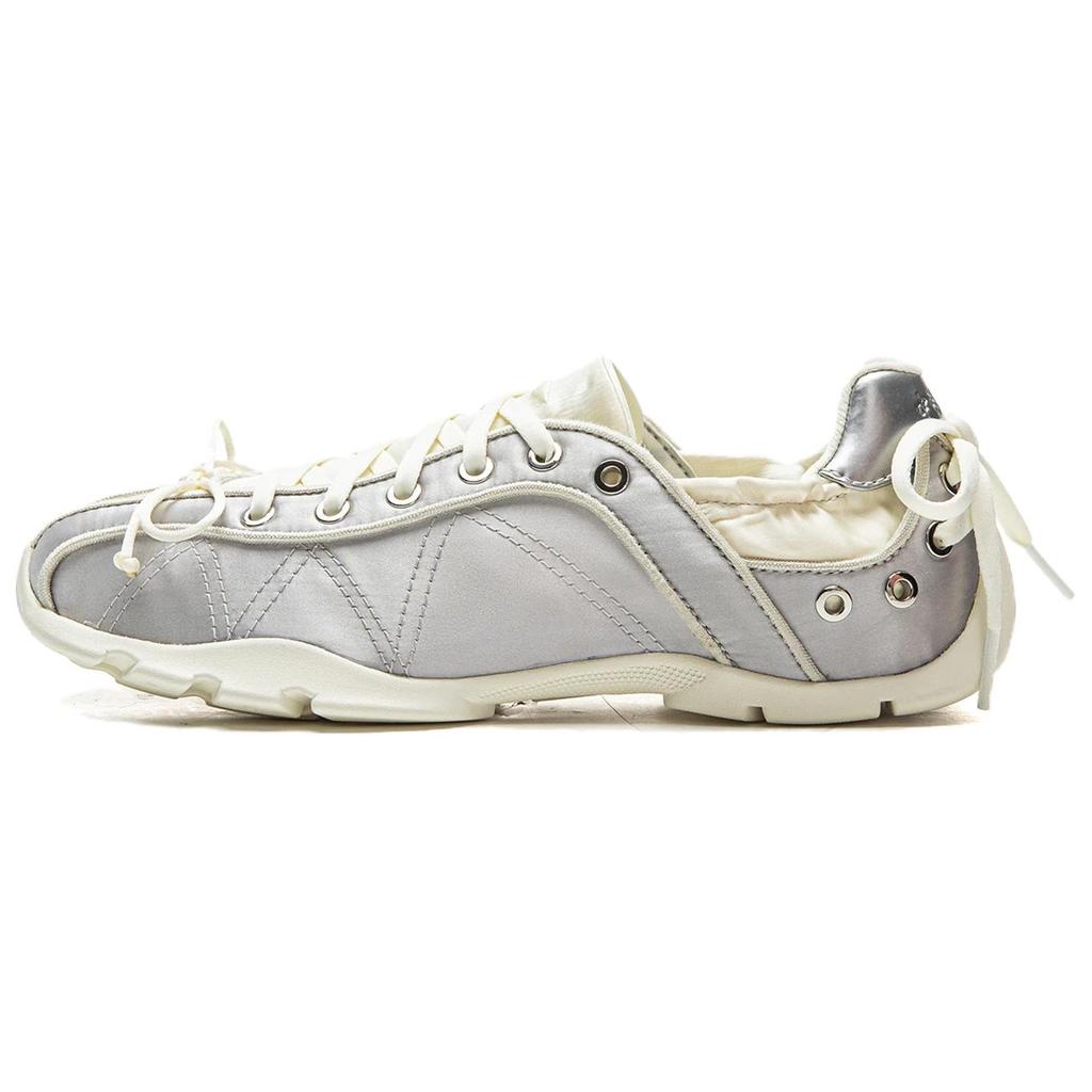 Li Ning Comfortable Ballet Style Lightweight Low Top Casual Shoes Women sneaker Silver AZGV274-1