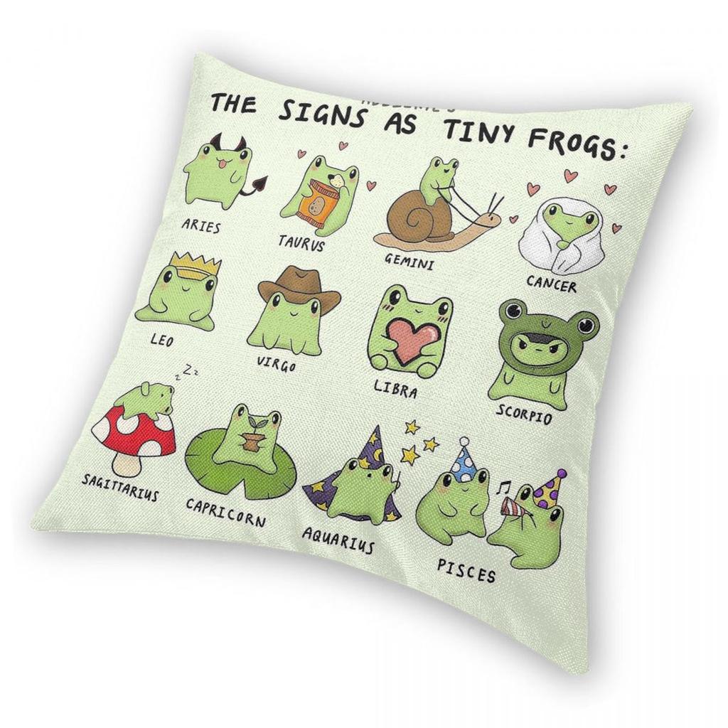 Zodiac Signs As Tiny Frog Tattoos Pillowcase Polyester Linen Velvet Pattern Zip Decorative Throw Pillow Case Home Cushion Cover
