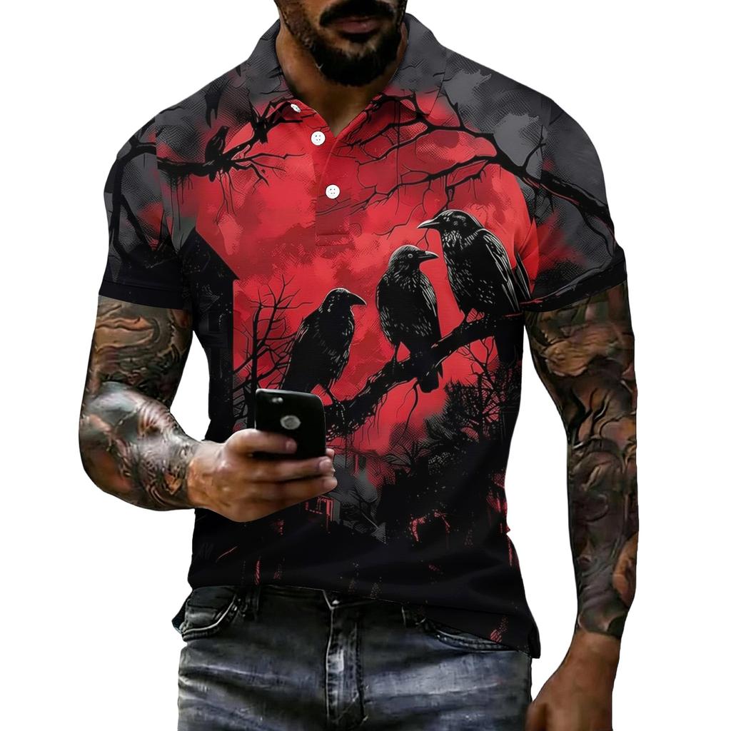Unisex Short Sleeve Halloween Print T-Shirt for Casual Wear