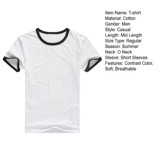Men Summer Sports T-shirt Short Sleeve O Neck Sweat Absorption Quick Dry Soft Breathable Contrast Color Elastic Advertising Shirt Sports Meet Top