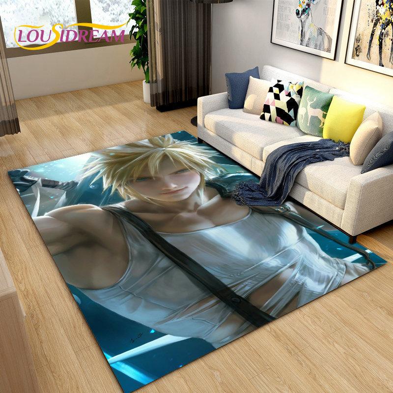 Final Fantasy 3D Printed Game Gamer Area Rug,Carpet Rug for Living Room Bedroom Sofa Doormat Decoration, Kids Non-slip Floor Mat