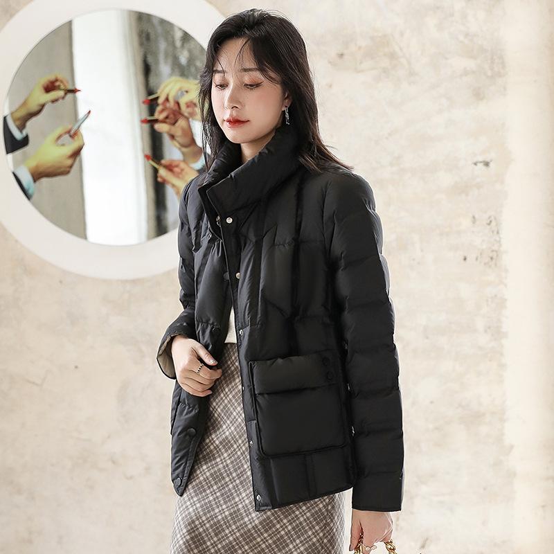 Small Down Jacket Women's New Design Sense Fashion Stand-up Collar White Duck Down Jacket Loose