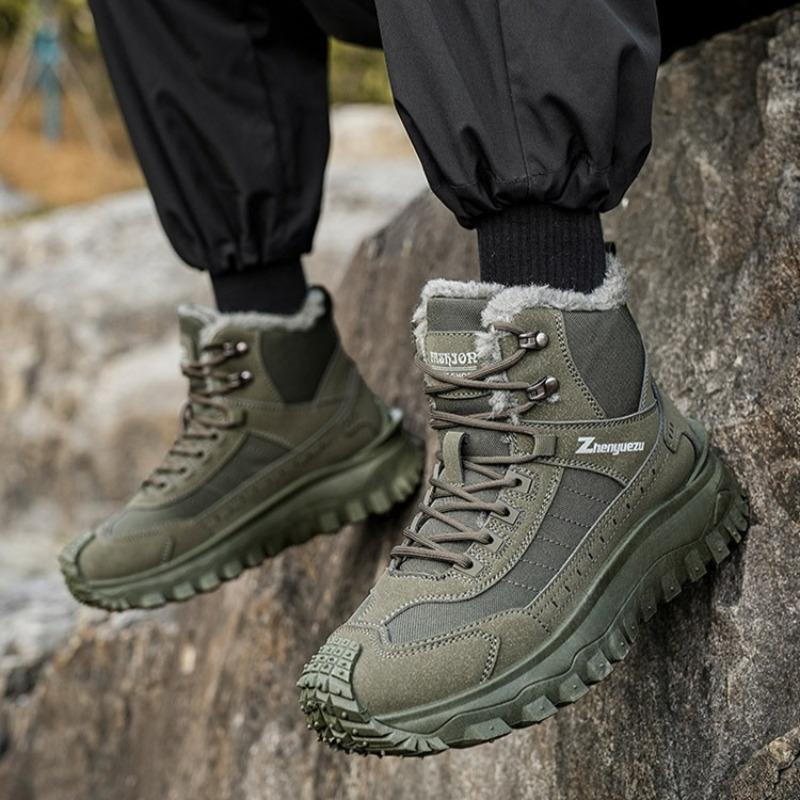 2026 New Winter Velvet Thickened High-top Boots Outdoor Functional Sports Hiking Boots Large Size Comfort Men Shoes Botas Hombre