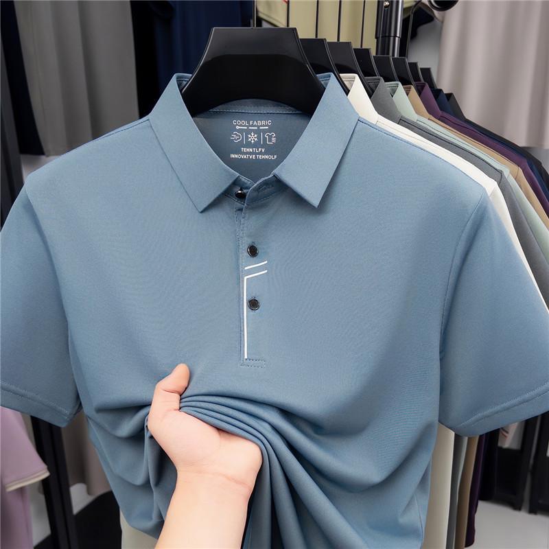 Summer Short Sleeve Lapel Collar Polo Shirt Business Casual Top Printed Fashion Versatile