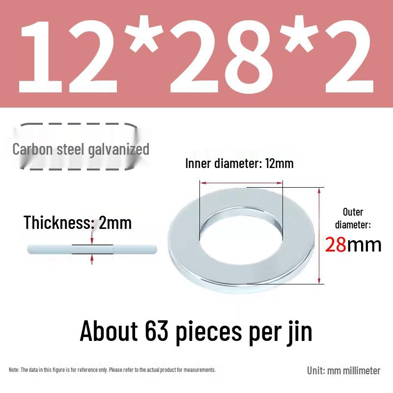 Oversized Thickened Galvanized Iron Flat Washer M2M3456810-M6