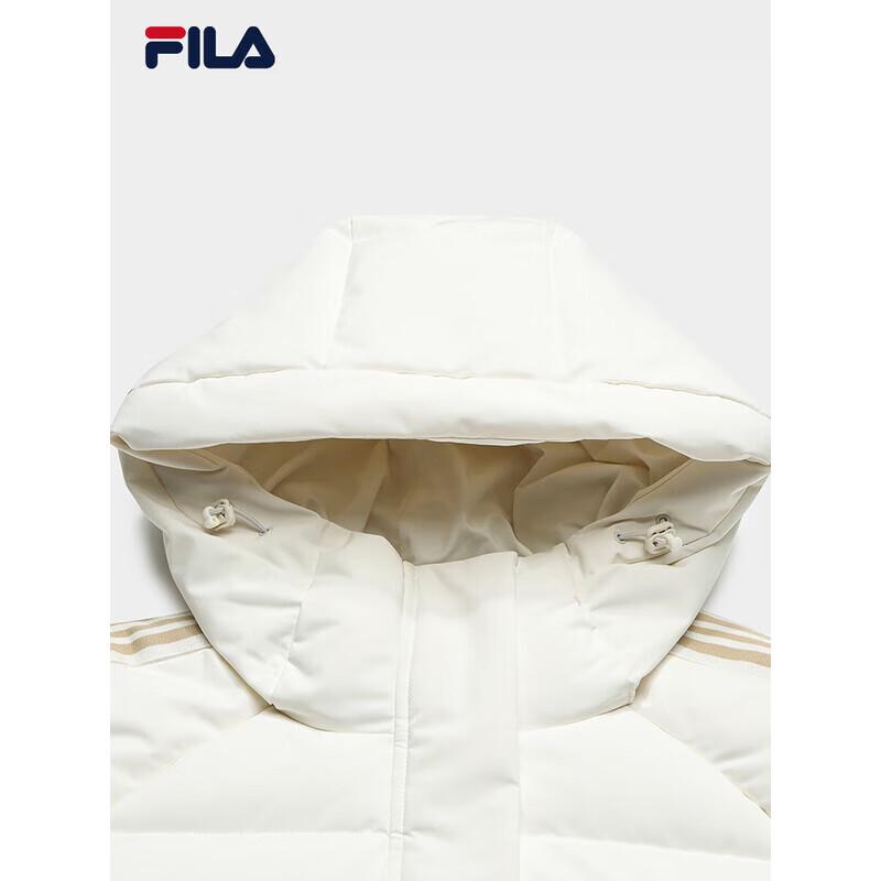 FILA Women's 2025 Winter Casual Loose Hooded Long Down Jacket