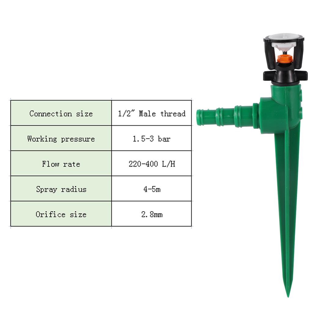1/2" Male Thread Rotating Scattering Sprinklers Mini Rotary Irrigation Spray Nozzle Garden Lawn Farmland 360° Watering Nozzles
