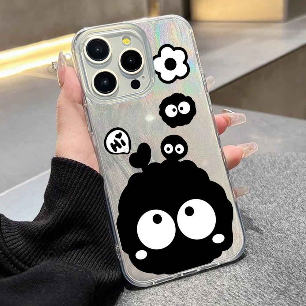 Hot-selling Cartoon Black Briquettes UV Painting Apple 11promax Mobile Phone Case iPhone11 Anti-drop Protective Case