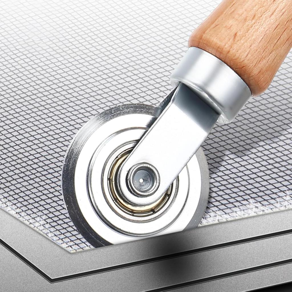 Metal Screen Rolling Tools Double-head Convex and Concave Screen Spline Repair Roller Door Window Hand Crank Roller with Bearing