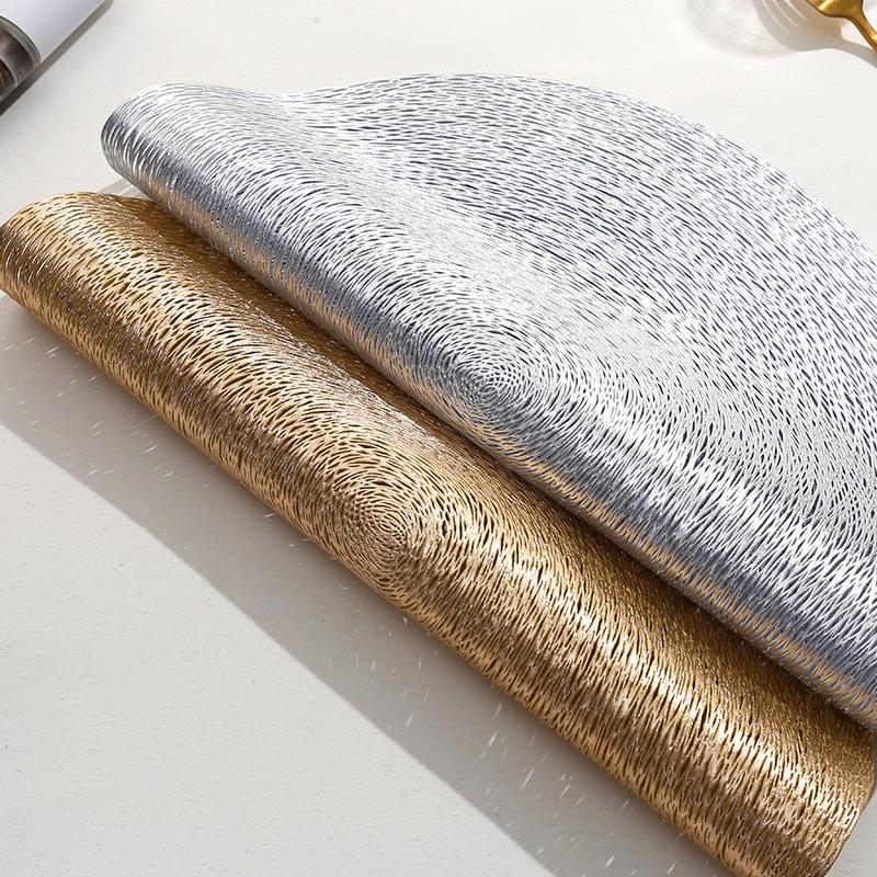 Simple solid color European PVC placemat coaster set Hotel insulation mat Creative round non-slip dining table mat decoration