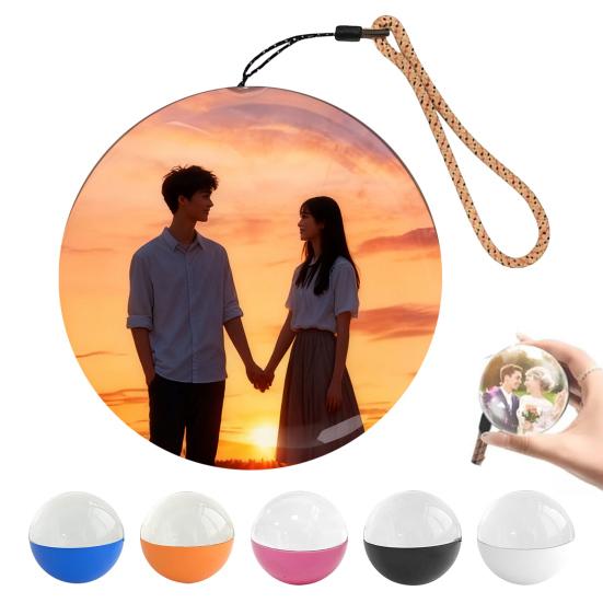 7CM Memory Sphere Ornament WiFi Video Player Faux Crystal Ball Personalized Photo Videos Display Sphere Lamp Birthday Anniversary Gift