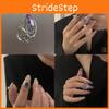 Stylish Purple Gemstone Nail Accessory Unique Geometric Design Fashion Ring For Women