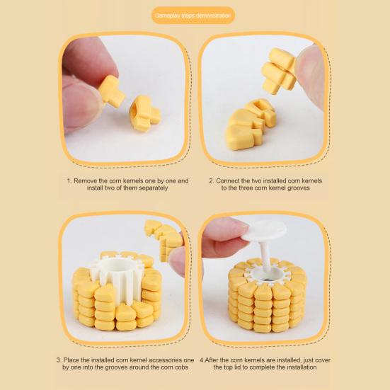 Corn Fidget Spinner Toy Stress Anxiety Relief Teens Adults Corn Kernel Building Toy Fingertip Gyroscope Portable Travel Sensory Spinning Toy