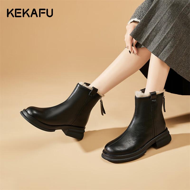 Kekafu Women s Winter Lined Martin Ankle Boots EU 35