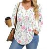 Womens Plus Size Long Sleeve Shirts  V Neck Tunic Tops Basic Loose Fit Tee Tops