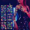 Butterfly Designs 6sheets/set Fake Tattoos Waterproof Face Flash Temporary Tattoo Stickers Blacklight Body And Glow-in-the-dark For  Home