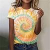 Summer Round Neck 3D Print Top Fashionable Casual Colorful Short Sleeved Women's T-shirts