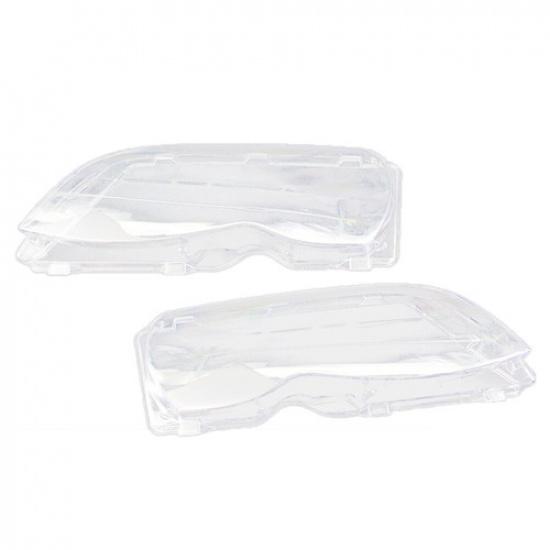 2 Pcs Clear Car Front Headlight Lens Cover For BMW 3 Series E46 4 Door 2002-2005
