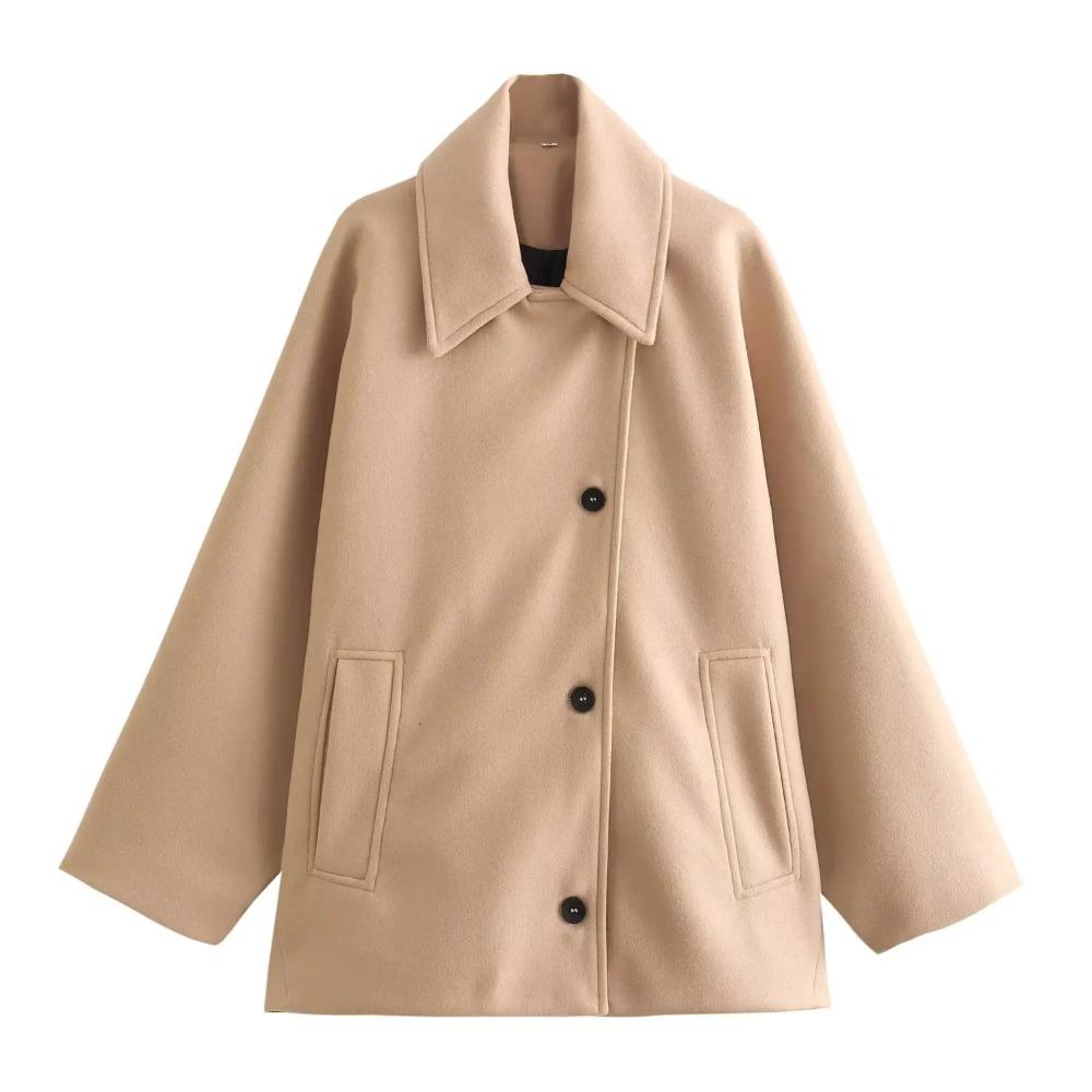 Women's Clothing European and American Style French Wool Blend Short Coat Jacket
