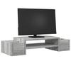 Monitor Stand with Storage Space Grey Sonoma 70 X 27 X 15 Cm Particleboard