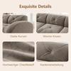 Frameless Modular 2-Seater Sofa, High-Density 32D Foam, Suitable for Living Room, Chenille Fabric, Non-Slip Design, No Assembly Required, Brown