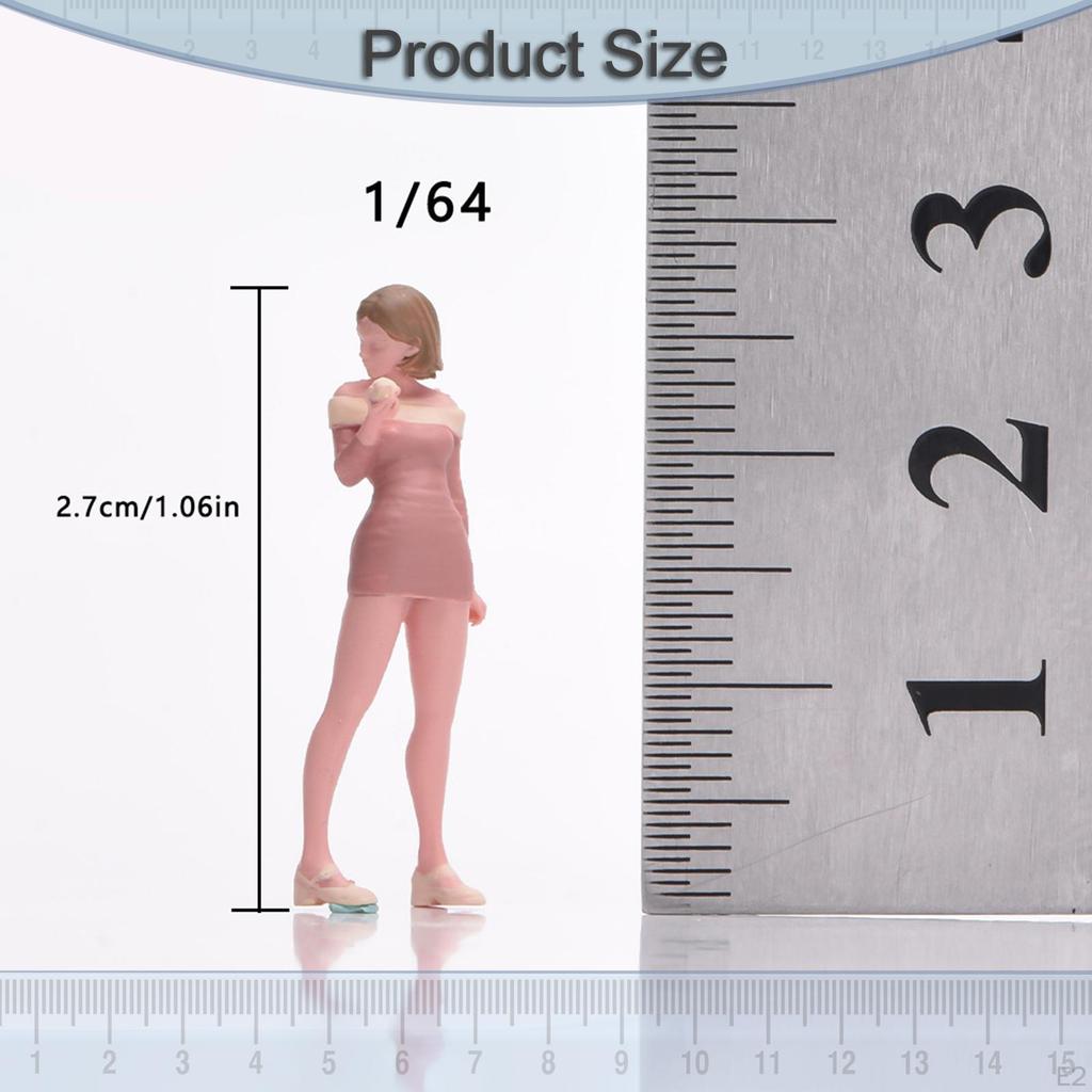 1:64 Girl Miniature Figure Diorama Decorative Ornament Small Collections Trains Architectural Models