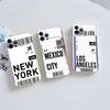 Funny World City Tourist Ticket Label Phone Case For iPhone 17 16 15 14 13 12 11 Pro Max Plus Mini Clear Soft Shell Thin Tpu