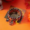 Halloween Ghost Black Cat Pumpkin Bat Moon Charm Multi-Layer Print Beaded Bracelet Gothic Boho Party Jewelry Gift For Women Men