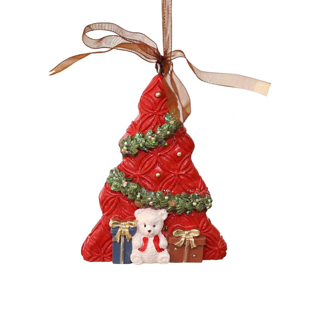 Vintage 3D Christmas Decoration Resin Pendant Christmas Decoration Christmas Tree Gift Bell Trojans Hanging Decoration