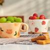 Handgekniffene Keramiktasse Design kreative handbemalte Wassertasse hochwertige Kaffeetasse niedliche Frühstückstasse