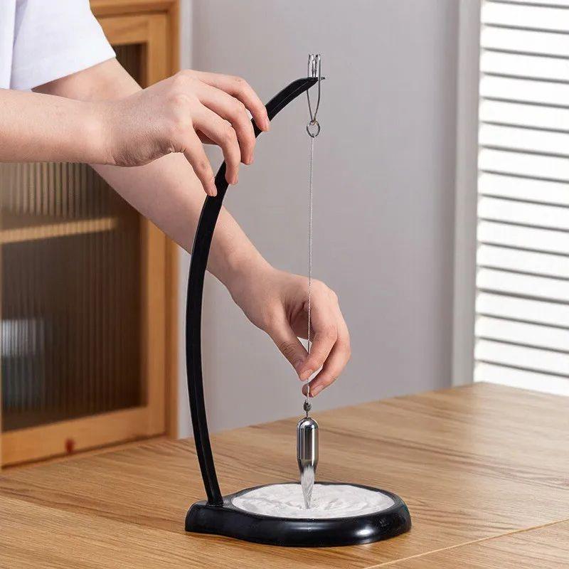 Fashnics Black Handmade Gravity Sand Pendulum Gift Toy Balance Gravity Sand Ornament Table Sand Flat Painting Ornament Pendant