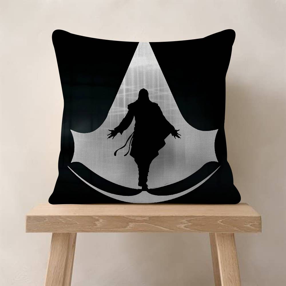 Game A-Assassins C-Creed Logo Decorative Room Aesthetics Pillow Case Home Decor Bedroom Sofa Bed Couch Pillow Cover 45X45