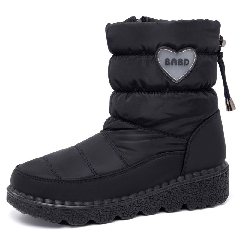 Snow Boots Women's Winter Large Size Women's Boots Piled Thickened Cotton Boots Polyurethane Boots High Top Platform Cotton Shoes