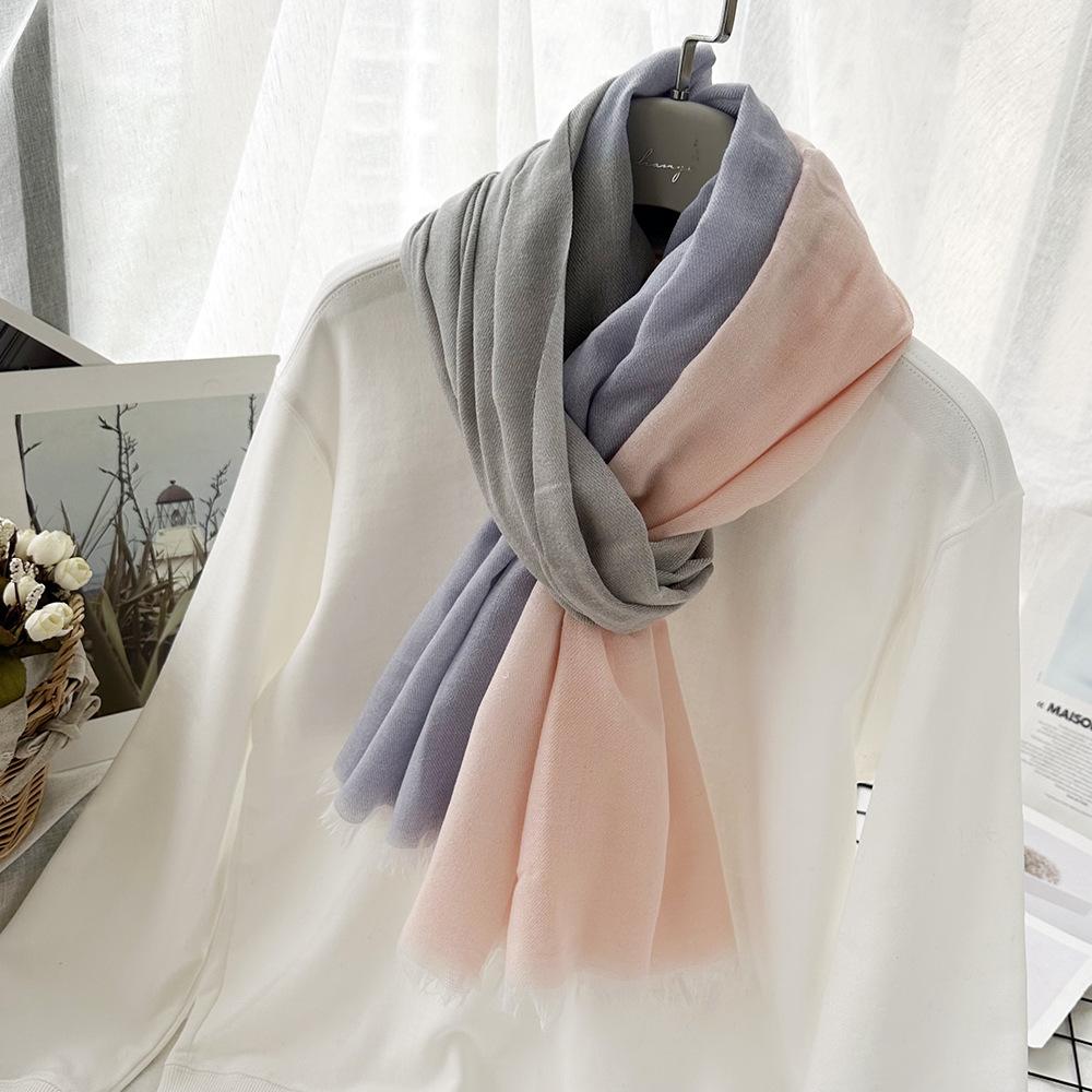 Warm Thorn Wool Scarf for Women Autumn and Winter Imitation Cashmere Light and Color Matching Scarf