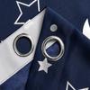 Room Darkening Curtains with Silver Star Moon for Boys Nursery Bedroom Blackout Kids Curtain Grommet Thermal Insulating Drapes