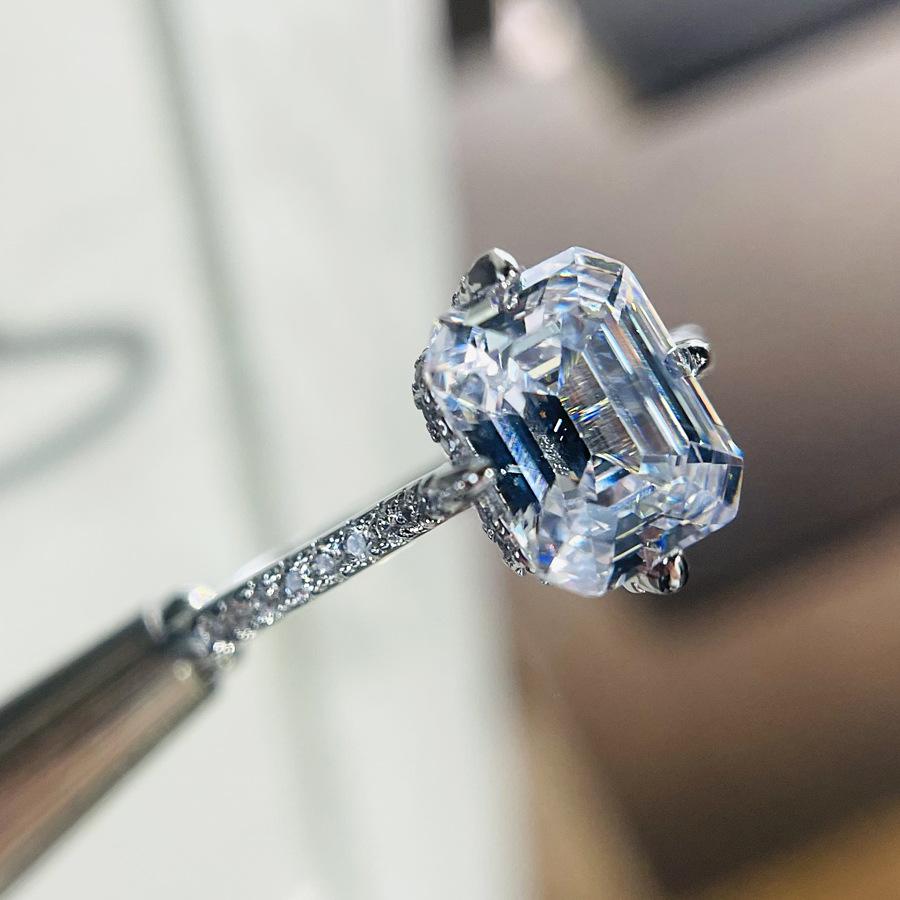 

Обручальные кольца из стерлингового серебра 925 пробы для женщин 3 карата AAA + кубический цирконий ювелирные украшения обручальные кольца циркон драгоценный камень циркон