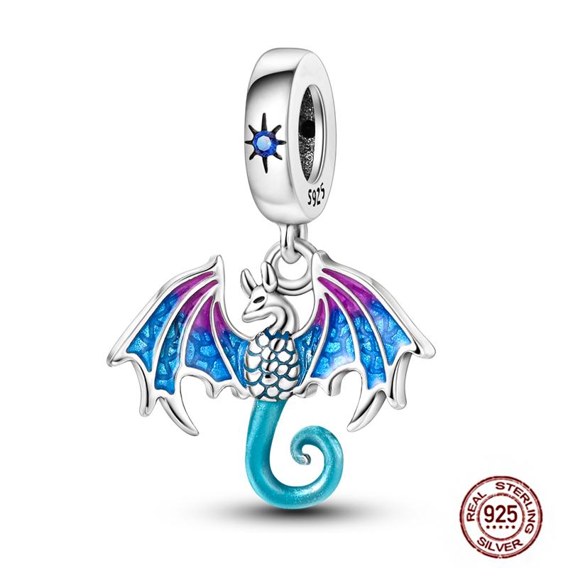Blue Series Charms Plata Copper Evil Eye Moon Airplane Dolphin Sea Turtle Love Mini Beads For Bracelet Diy Jewelry