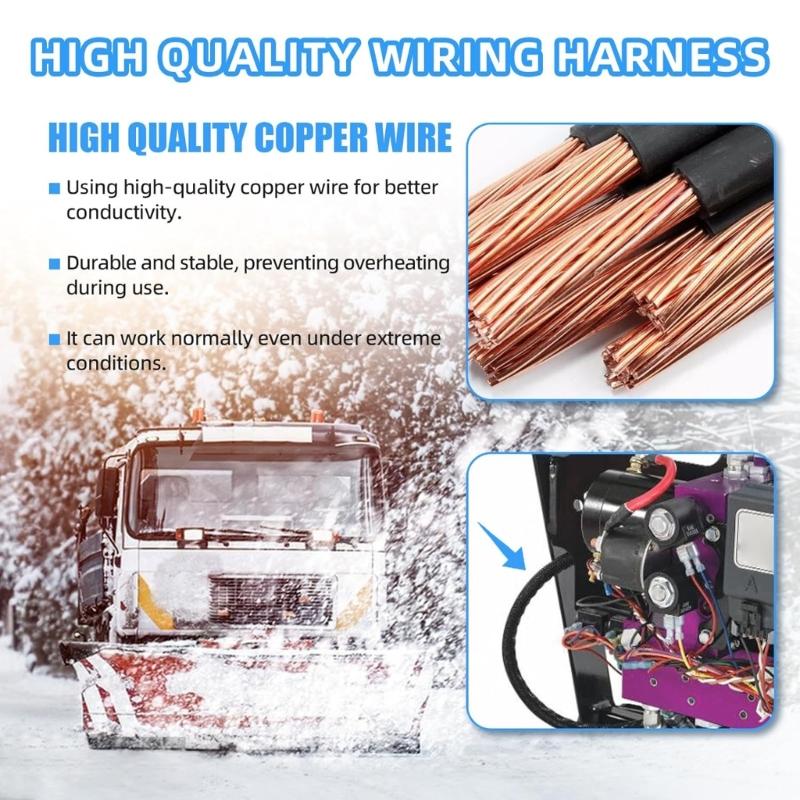 Vehicle Side 11 Pin Light Harness with Dust Cover For Western SnowEx Plows 26357 22413