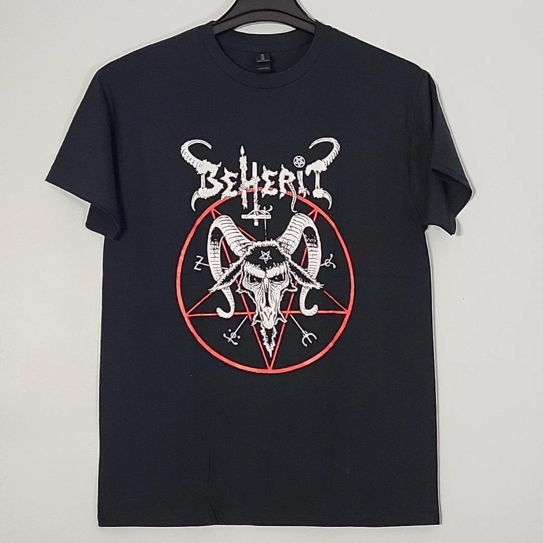 BEHERIT Dawn of Satan s Millennium XL T-Shirt Black Mens Band Logo L