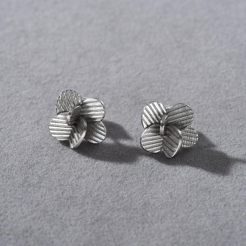 Personalized Double Butterfly Flower Shape S925 Silver Needle Stud Earrings Light Luxury Temperament Niche High Sense Exquisite Earrings