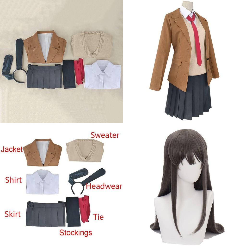Seishun Yarou Buta Wa Bunny Girl Sakurajima Mai Cosplay Costume Full Outfit Set