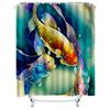 Vibrant Multicolored Koi Fish Waterproof Shower Curtain - Artistic Design for Bathroom Decor, Adds Unique Style and Charm