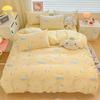 Cartoon Sanrio Kuromi Cinnamoroll Korean Version Sweet Lace Style Pure Cotton Bed Sheet Quilt Cover King Queen Three-Piece Set