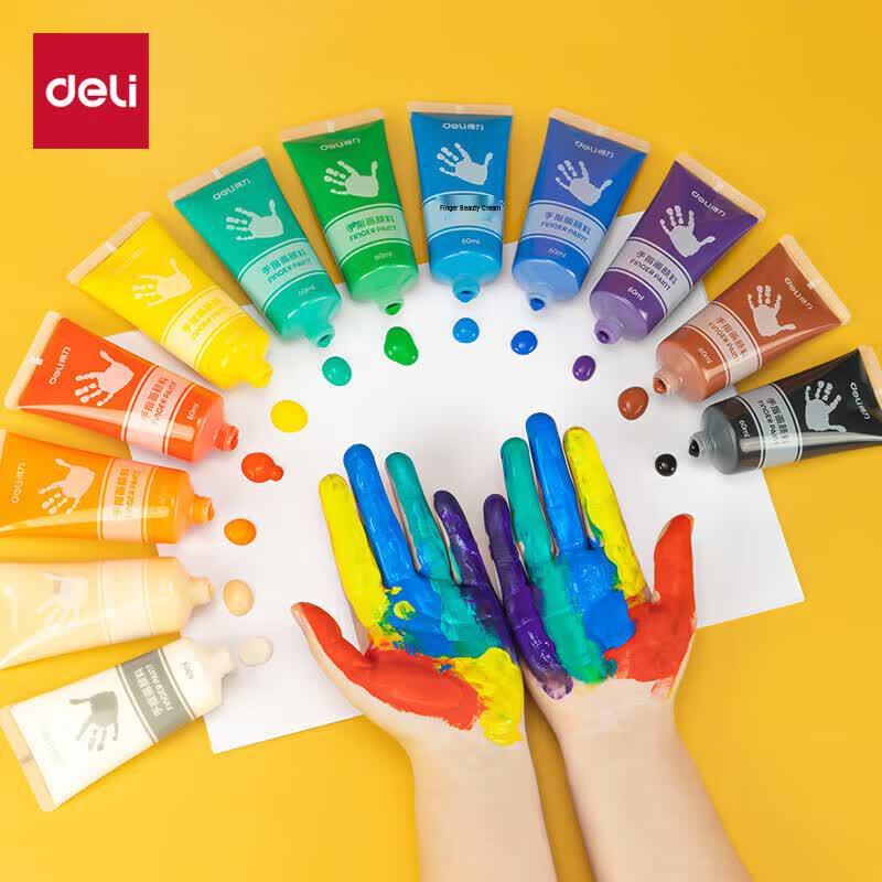 Deli 12-Color Washable Finger Paint Set