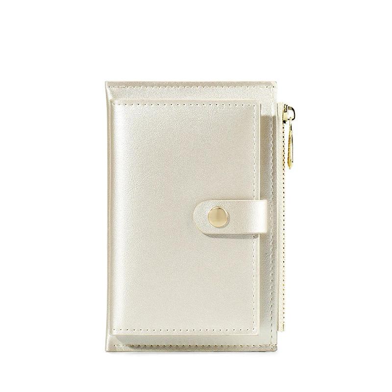 Pearl Laser Leather Zipper Women's Wallet Fashion Short Ladies Coin Purse Female Money Bag Clip Credit Card Holder